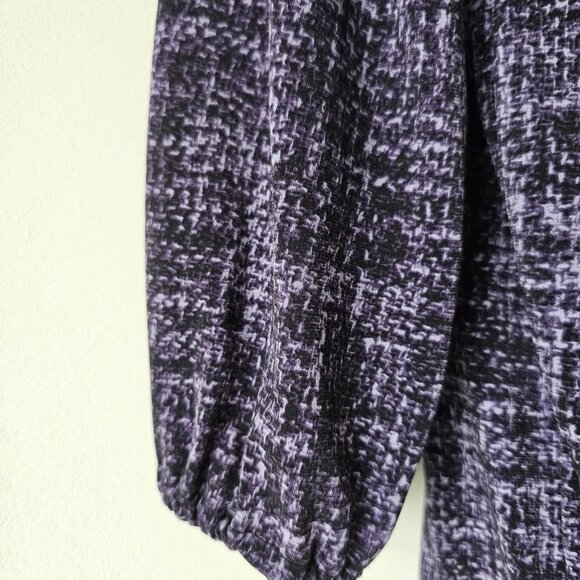 MICHAEL KORS Purple White Scoop Neck 3/4 Sleeve Jersey Top Small - Picture 3 of 5